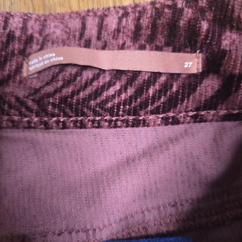 Pilcro Women’s Size 27 The Yaya Mid-Rise Crop Flare Corduroy Pants Geometric - Picture 5 of 12